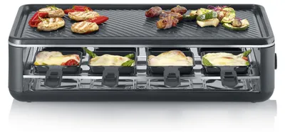 Immagine prodotto di Griglia per raclette - SEVERIN - RG2365 - 8 persone - Piastra in Vetroceramica 48 x 24 cm - Griglia per raclette 1300 W - Nero