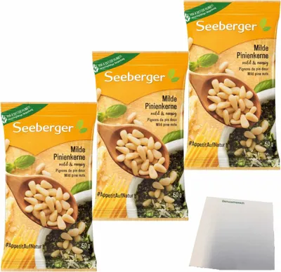 Produktbild von Seeberger Milde Pinienkerne 3er Pack (3x50g Packung) + usy Block