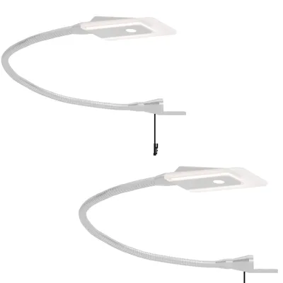 Image de kalb | Diora Lampe de lit double Lampe de lecture flexible Lampe de chevet Lot de 2 gris argenté
