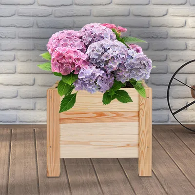 Produktbild von Pflantzopf Blumentopf Blumenkasten Holz Innen- und Außenbereiche inkl. Innenfolie 40x40x34cm