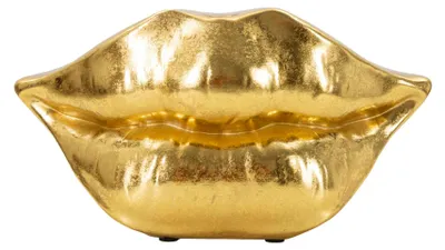 Produktbild von Mauro Ferretti, Vase mit Lippenrand, 23 x 8 x 12 cm, goldfarben