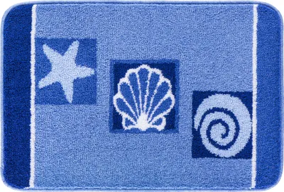 Produktbild von Grund Badteppich Aquatica - Premium Design Badematte, Farbe:Blau, Größe:65x115 cm