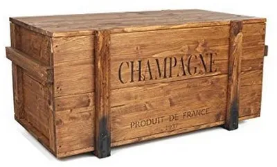 Produktbild von Famanu Holzkiste Vintage Couchtisch 85 x 45 x 46 cm - Shabby Chic Aufbewahrung