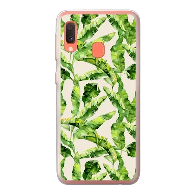Produktbild von MuchoWow® Handyhülle Schutzhülle Hülle für Samsung Galaxy A20e Palmenblatt - Muster - Tropisch Silikon Softcase Handy Hülle - Abdeckung