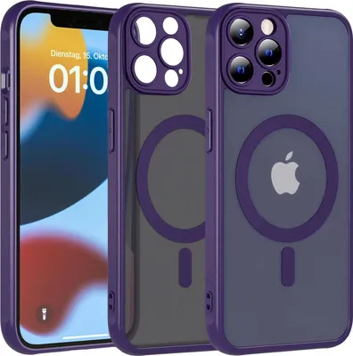 Immagine prodotto di Custodia magnetica per iPhone 12 Pro Custodia protettiva Magsafe Telaio in TPU antiurto forte anello magnetico, viola
