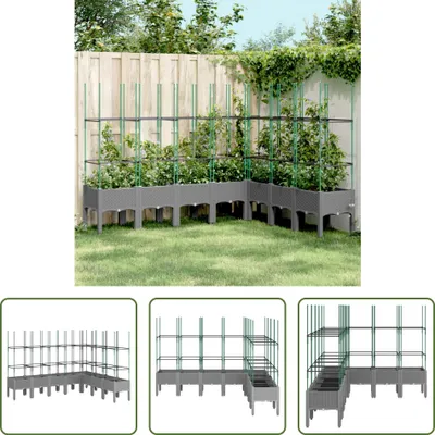Zdjęcie produktu dla The Living Store Sadzarka z kratką Jasnoszara 200x160x142,5 cm PP
