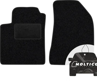Image de moto-MOLTICO Tapis de sol avant Auto Velours Tapis de voiture noir Set de 2 pièces pour Fiat Bravo Lancia Delta 2007-2014