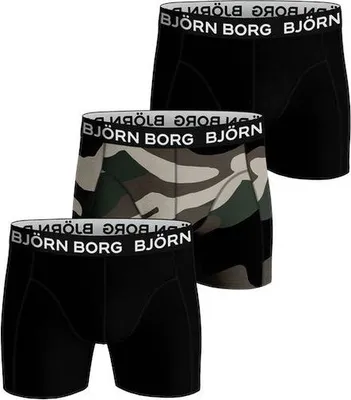 Productafbeelding van Björn Borg - Heren - Boxershorts, basismodel, 3-pack - Rood/Zwart - Maat M