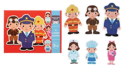 Image de 33 puzzles en forme de personnages, en bois de pin : des jouets éducatifs amusants pour les enfants à partir de 3 ans