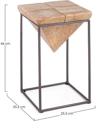 Produktbild von Hocker Prismy in Schwarz und Naturfabe mit Metallgestell