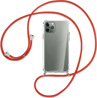 Produktbild von Handykette Backcover-Schutzhülle mit Band (Metall silberfarben) für Apple iPhone 11 Pro - roségold