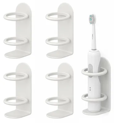 Produktbild von 4er Set Zahnbürstenhalter Elektrische Zahnbürste Weiß Saugnapf Wandhalterung