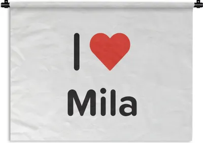 Produktbild von MuchoWow® Wandteppich Wandbehang Ich liebe - Mila - Mädchen 60x45 cm Tapisserie Dekoration Wandtuch - Das Schlafzimmer