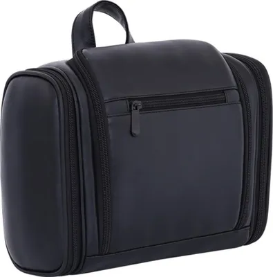 Produktbild von INF Faltbare Hänge Kulturtasche für Herren - Wasserdicht Reise Organizer Schwarz