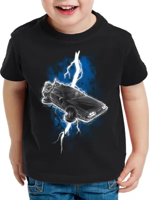 Produktbild von style3 De Lorean Thunderstorm Kinder T-Shirt blitz gewitter zeitreise marty