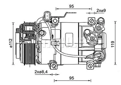 Immagine prodotto di Compressore aria condizionata MAHLE per i10 II notchback