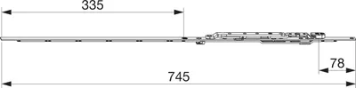 Produktbild von Maco MM Winkelbandschere für Rundbogenfenster Gr. 1250 9V 80 kg, Stahl verzinkt