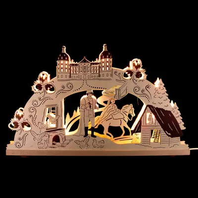 Produktbild von 3D-Schwibbogen "Drei Haselnüsse für Aschenbrödel" (52x31,5cm) von Saico Seiffen