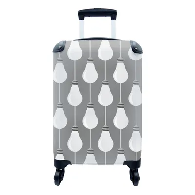 Produktbild von MuchoWow® Koffer Handgepäck Trolley Rollkoffer Kleine Reisekoffer mit 4 Rollen - Lampen - Muster - Retro - Cabin Size < 55x40x23 cm & 55x40x20 cm - Fotokoffer - Kabinenkoffer - Boardgepäck - Reise-Box - Reisekoffer - Reisegepäck - Koffer mit Bild - Trolley für Kinder