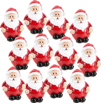Produktbild von 12 kleine Nikolaus Figuren Santa Weihnachtsmann rot weiß 3 cm