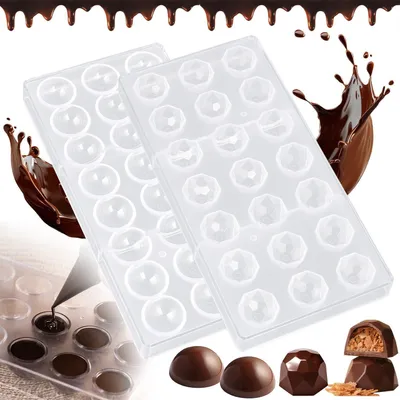 Image de Moules en polycarbonate pour chocolats et bonbons, lot de 2