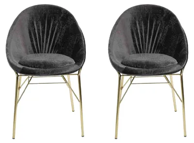 Immagine prodotto di Design Nero 2x Sedie Senza Braccioli Sala da Pranzo Mobili Moderni Lusso Nuovo