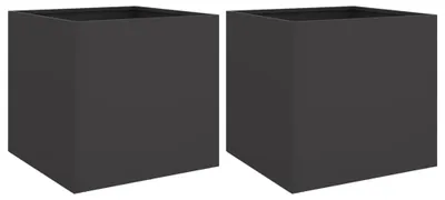 Produktbild von vidaXL Pflanzkübel 2 Stk. Schwarz 49x47x46 cm Stahl