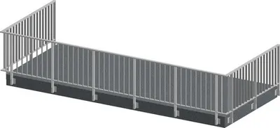 Produktbild von Pertura Geländerset Triton U-Form Aluminium anthrazit Seitenmontage 10 m
