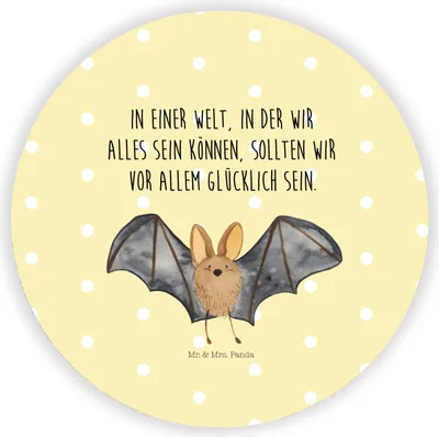 Produktbild von Mr. & Mrs. Panda magnet Fledermaus Flügel - Gelb Pastell - Geschenk, pinnwand, Kühlschrankmagnet, büromagnete, whiteboardmagnet, für kühlschrank, Lustige Sprüche