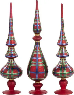 Produktbild von Goodwill Weihnachtsbaum Glas Gold-Rot H 41 cm Sonderangebot 3er Set