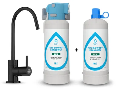 Zdjęcie produktu dla Dafi System filtrujący FLOW COMFORT 2x Filtr DC10 + kran ALTO czarny