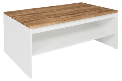 Produktbild von Couchtisch Hella , Weiß und Holzoptik, 110cm