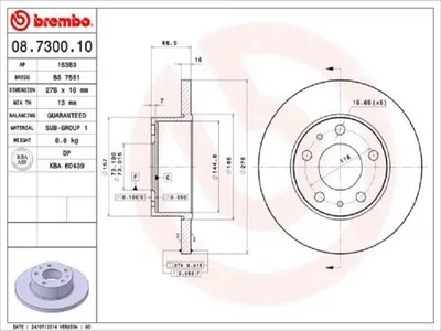 Produktbild von BREMBO Bremsscheiben (2 Stück) Hinterachse 08.7300.10