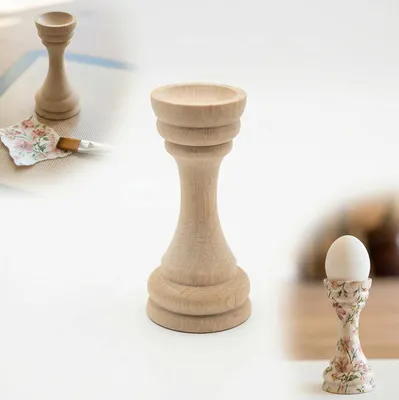 Zdjęcie produktu dla DREWNIANY kieliszek podstawka pod jajko 7,5 cm baza do decoupage BUK