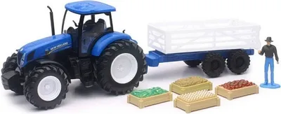 Produktbild von NEW HOLLAND T7 270 mit Anhänger und Zubehör, NEW05523A, Maßstab1/32, NEWRAY