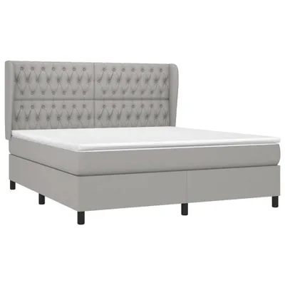 Obrázok produktu pre vidaXL Boxspring posteľ s matracom Svetlošedá 180x200 cm Látka