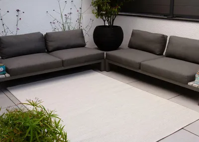 Produktbild von Steffensmeier Outdoor Teppich Visby | Für Balkon und Terasse | Uni Creme, Größe: 160x230 cm