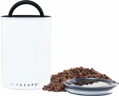 Image de Airscape Récipient à arômes en acier inoxydable moyen, boîte à café, boîte de conservation, acier inoxydable, blanc mat, AS2007