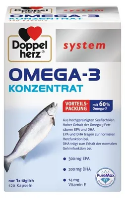 Produktbild von Doppelherz System Omega-3 Konzentrat Kapseln, 120 St. Kapseln
