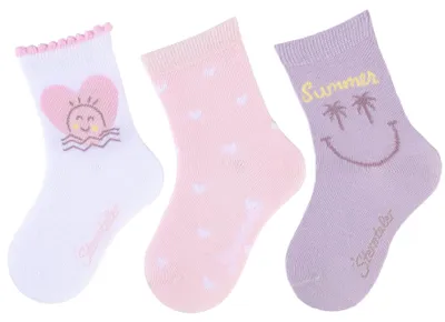 Produktbild von Sterntaler Socken 3er Pack Herzen und Sommer - Babysocken für Mädchen - Babysock