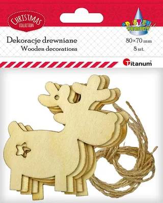 Produktbild von Drewniane zawieszki renifery 8szt
