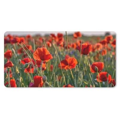 Produktbild von MuchoWow® Schreibtischunterlage Blumen - Mohnblumen - Natur - Rot 80x40 cm - XXL Mauspad - Gaming Mauspad