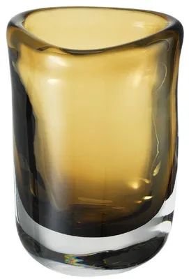 Produktbild von Casa Padrino Luxus Deko Glas Vase Braun Ø 12 x H. 17 cm - Mundgeblasene Blumenvase - Luxus Deko Accessoires