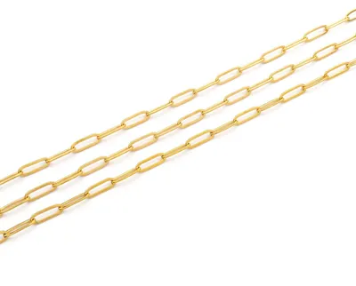 Produktbild von Vintageparts Paperclipkette Edelstahl goldfarben 1m DIY Schmuck