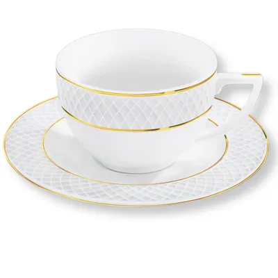 Produktbild von Wilmax Cappuccino Tasse mit Untertasse 170 ml Weiß Porzellan WL-880102402/AB
