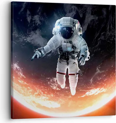 Produktbild von Bild auf Leinwand - Leinwandbild - Kosmonaut Weltraum - 30x30cm - Wand Bild - Wanddeko - Wandbilder - Leinwanddruck - Bilder - Kunstdruck - Wanddekoration - Leinwand bilder - Wandkunst - AC30x30-3500