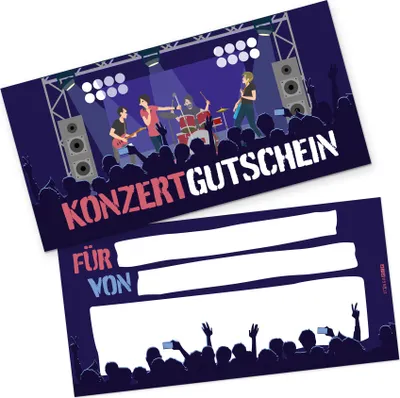 Produktbild von itenga Geschenkgutschein Konzert / Konzertgutschein zum Ausfüllen Karte