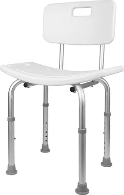 Produktbild von Duschstuhl mit Rückenlehne,Badehocker Badestuhl Duschhocker Duschsitz Badhilfe höhenverstellbar