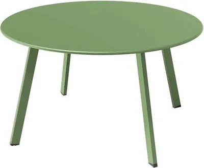 Imagen del producto de Mesa de centro Ibenzoa® de acero premium: robusta, estilo salón, con recubrimiento en polvo y tratamiento electroforético, capacidad de 75 kg, apta para interiores y exteriores, montaje rápido
