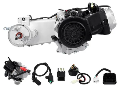 Immagine prodotto di Kit motore, 150cc, monocilindrico, 4 tempi, trasmissione, colore argento